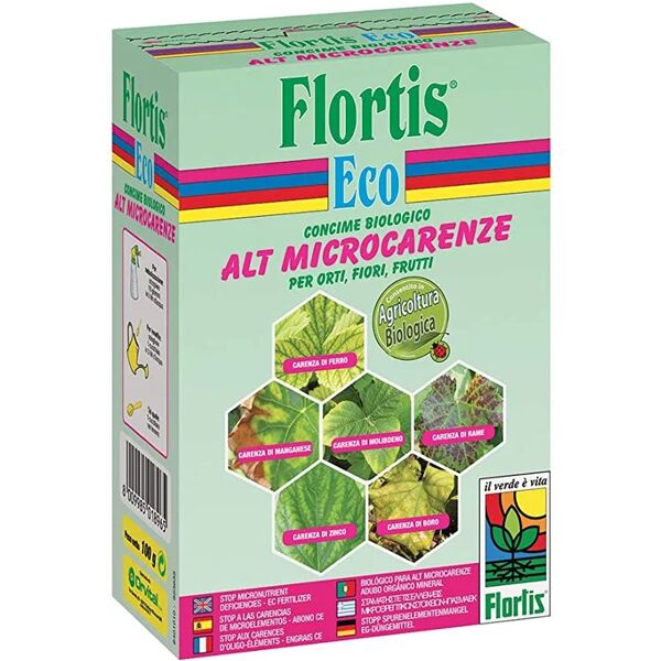 flortis eco - 100gr - concime biologico in polvere alt microcarenze per orti, fiori, frutti