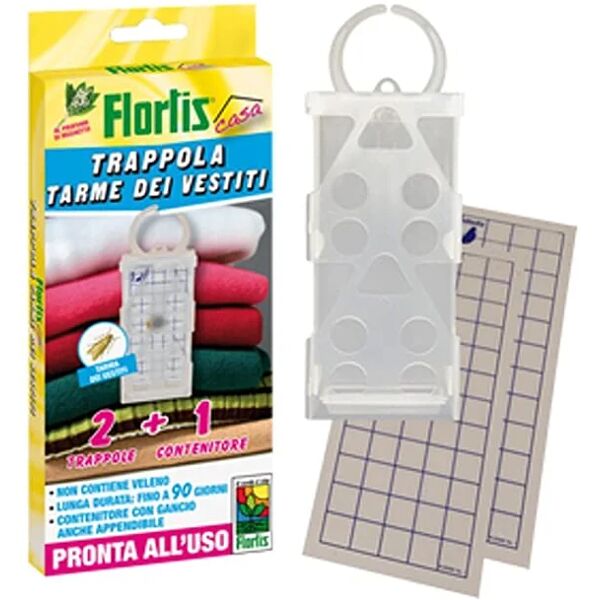 iperbriko flortis - confezione da 2 pezzi - trappola per tarme vestiti - 2 trappole + un contenitore