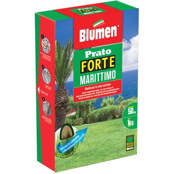 blumen semi di erba per prato - forte marittimo, da 1 kg, fino a 50 mq - ideale per zone costiere