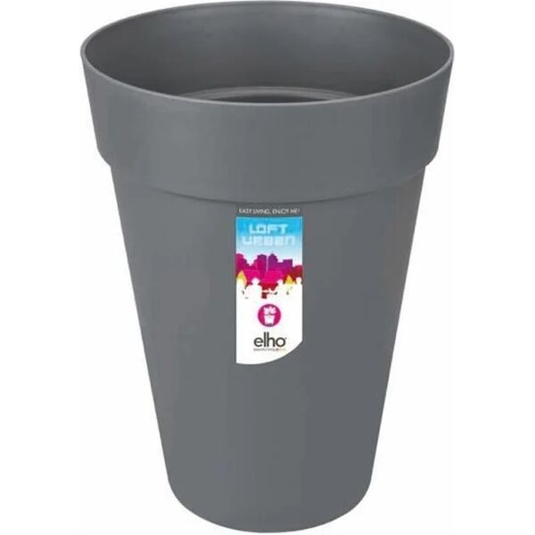 elho vaso da fiori rotondo in plastica loft urban grigio antracite Ø 34 x 45,6 cm 23 l