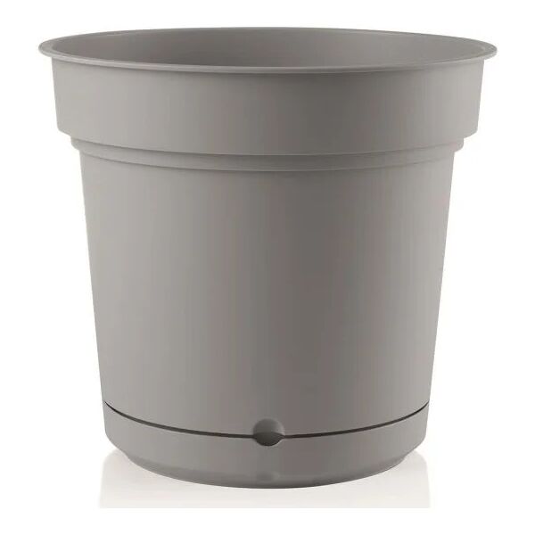 decor space vaso tondo con sottovaso hydral element per fiori e piante / 58 cm / fog grey