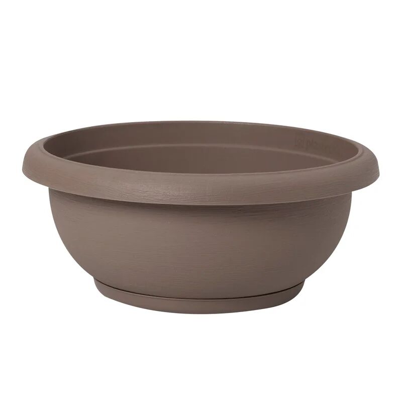 plastecnic vaso per piante e fiori ciotola terrae  in polipropilene beige h 8.5 cm Ø 20 cm