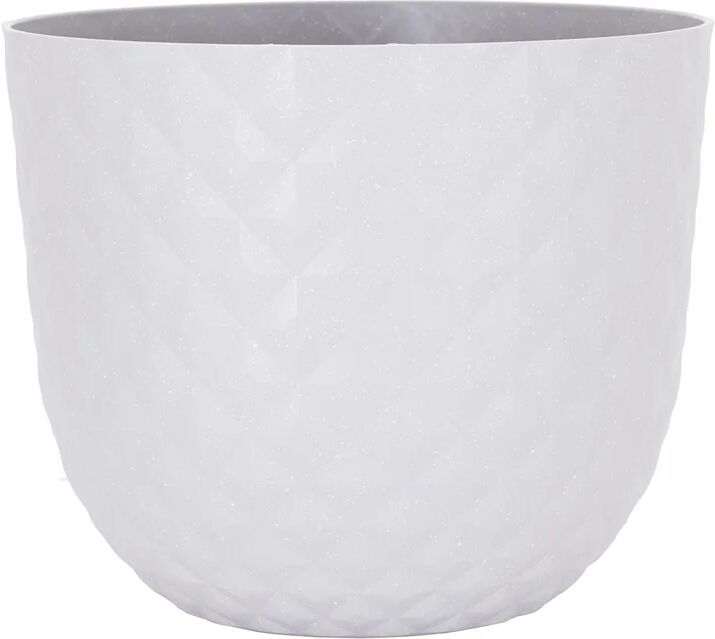 artevasi vaso per piante e fiori havana tropical  in polipropilene bianco h 16.6 cm Ø 20 cm