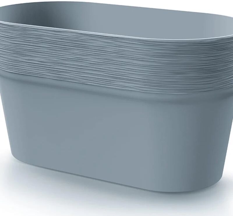 prosperplast vaso per piante e fiori furu  in polipropilene grigio h 14.8 cm l 27.5 x p 14.5 cm