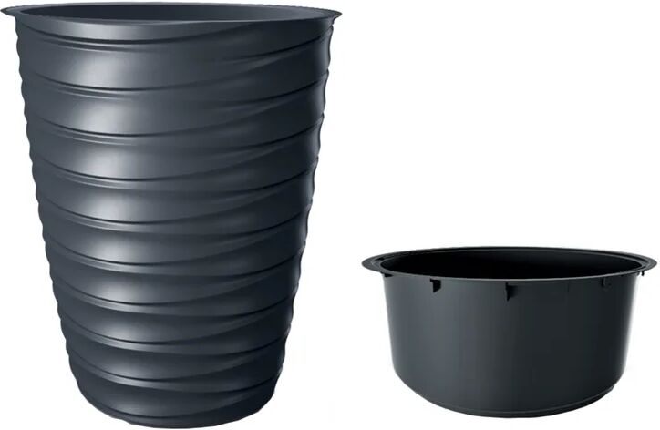 prosperplast vaso per piante e fiori freze  in polietilene antracite h 42 cm l 59 x p 39 cm