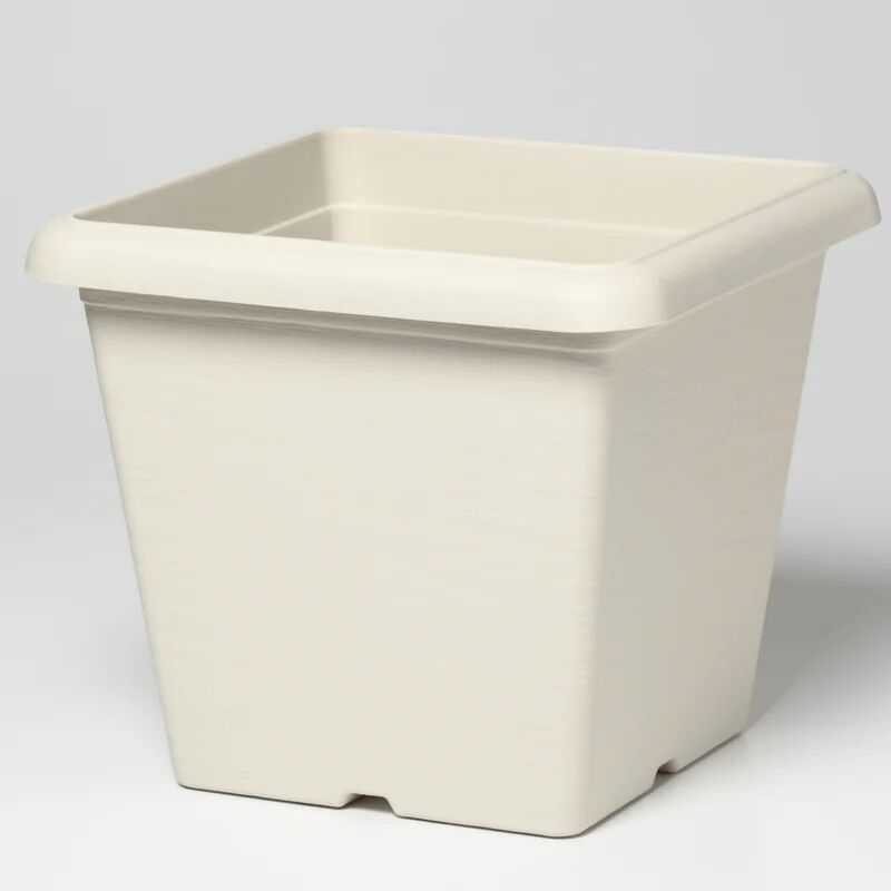 plastecnic vaso per piante e fiori quadro terrae  in polipropilene bianco h 40.7 cm l 48 x p 48 cm