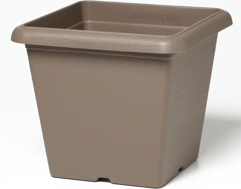 plastecnic vaso per piante e fiori quadro terrae  in polipropilene beige h 40.7 cm l 48 x p 48 cm