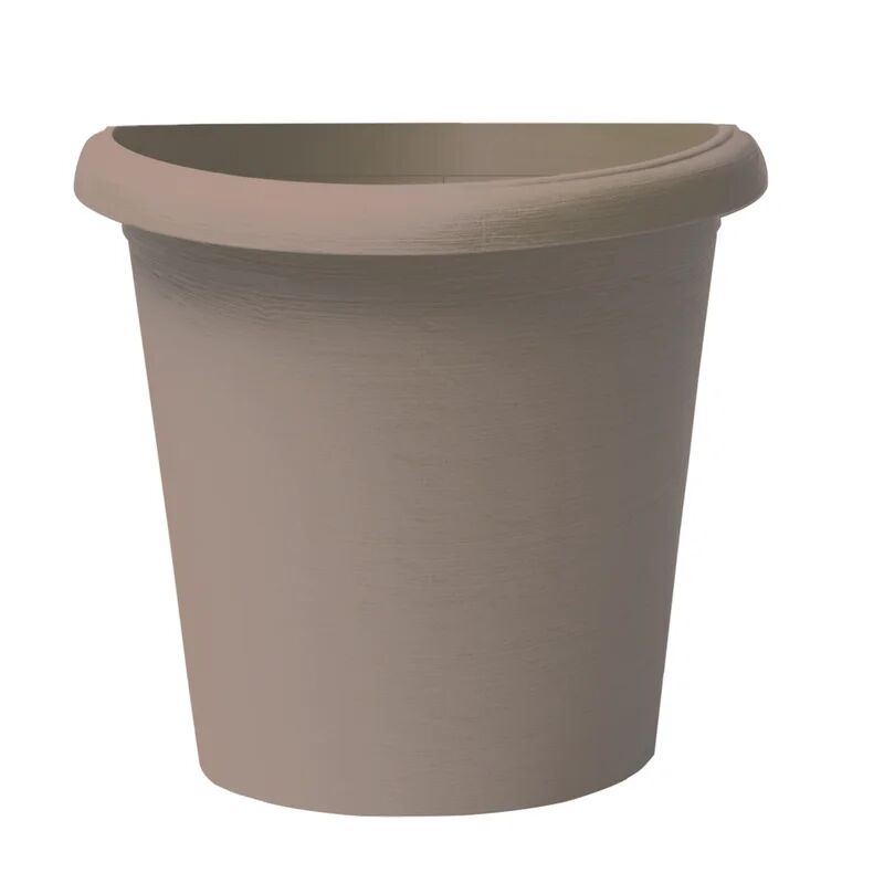 plastecnic vaso per piante e fiori semicerchio terrae  in polipropilene beige h 38.5 cm l 43 x p 24.7 cm