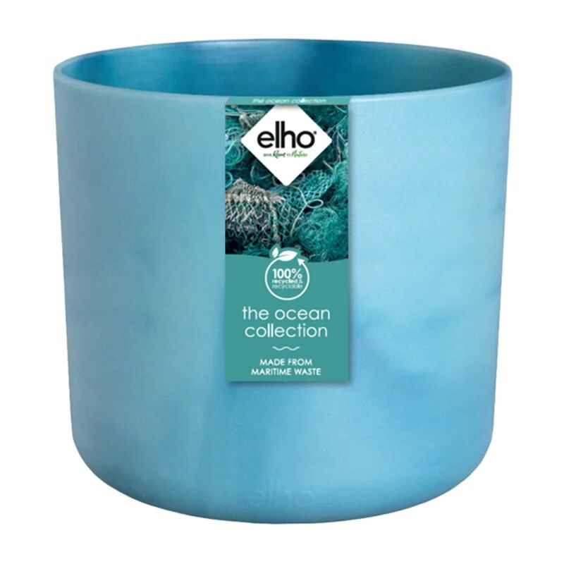 elho coprivaso per piante e fiori ocean  in polipropilene blu h 12.5 cm l 13.8 x p 12.1 cm