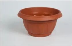 no brand ciotola vaso in plastica per fiori in terra con riserva d'acqua 40x16cm - bianco