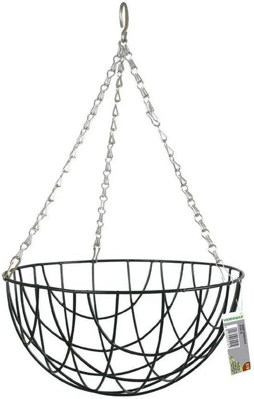 generico verdemax 5101 - basket intrecciato per piante pendenti cm 30 nero