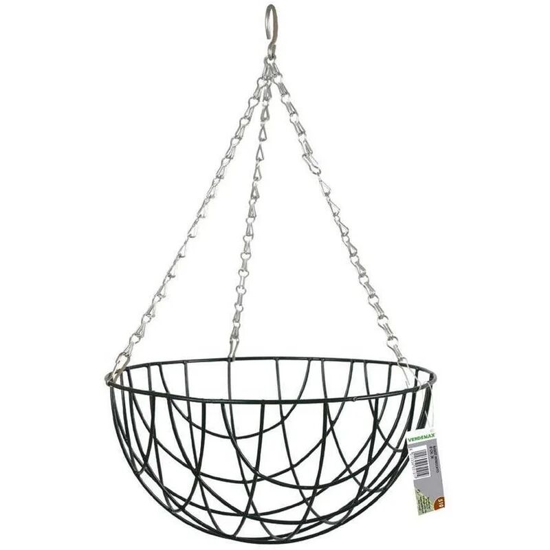 generico verdemax 5102 - basket intrecciato per piante pendenti cm 35 nero