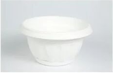 no brand ciotola vaso in plastica per fiori in terra con riserva d'acqua 20x12cm - bianco