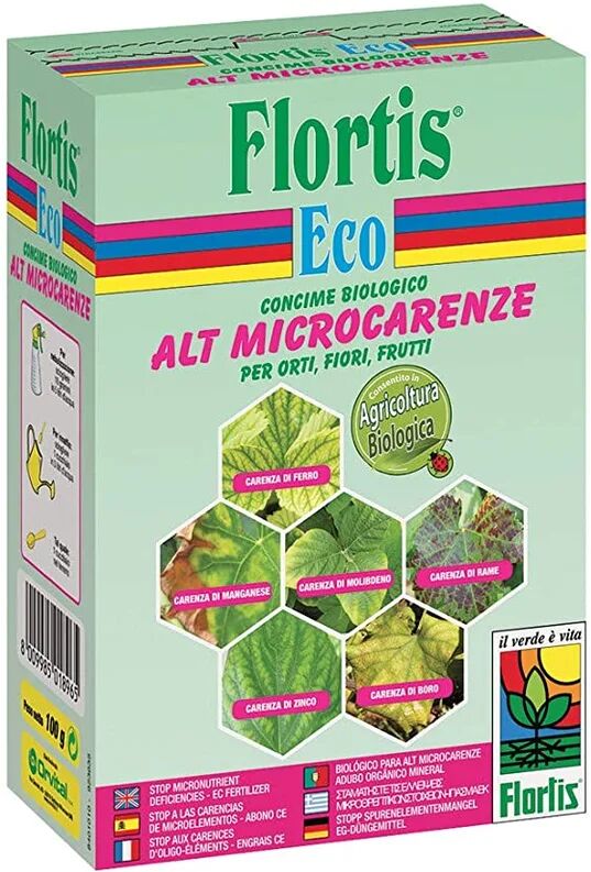 flortis eco - 100gr - concime biologico in polvere alt microcarenze per orti, fiori, frutti