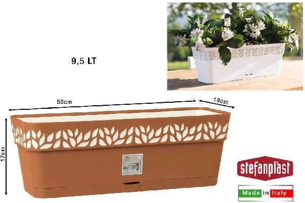 stefanplast v94401 balconetta opera decoro cloe cm 50x18x17h terra d'ombra vanil - v94401