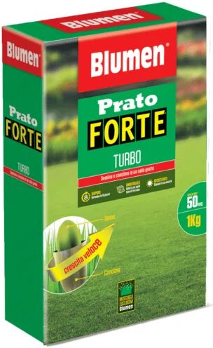 blumen semi di erba per prato - forte turbo - 1 kg fino a 50mq - seme + concime npk 2 in 1