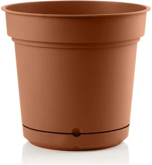 decor space vaso tondo con sottovaso hydral element per fiori e piante / 58 cm / terracotta