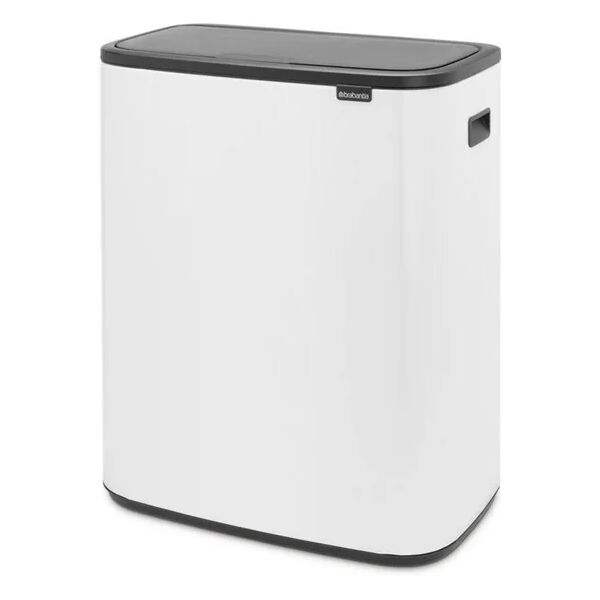 brabantia pattumiera per raccolta differenziata bo touch  manuale bianco 60 l