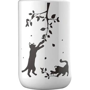 Leroy Merlin Bicchiere porta spazzolini Cats  in ceramica bianco