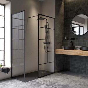 SENSEA Doccia walk in Studio L 90, H 200 cm, vetro 8 mm trasparente nero