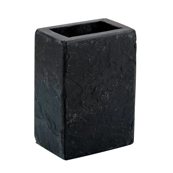 leroy merlin bicchiere porta spazzolini black stone  l 7.5 x h 11 in pietra nero