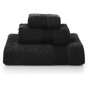 Leroy Merlin Asciugamano cotone 100% nero 38 x 29 cm, made in Italy, set di 3 pezzi