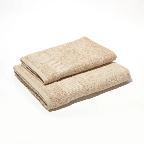 leroy merlin asciugamano cotone 100% beige 34 x 26.5 cm, made in italy, set di 2 pezzi