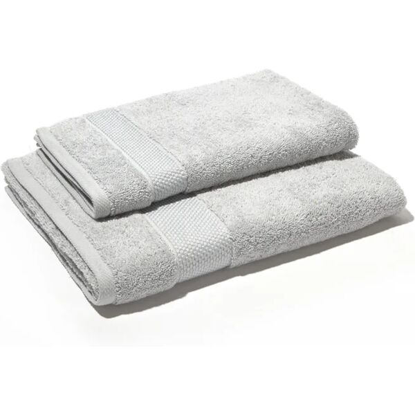 leroy merlin asciugamano cotone 100% grigio / argento 34 x 26.5 cm, made in italy, set di 2 pezzi