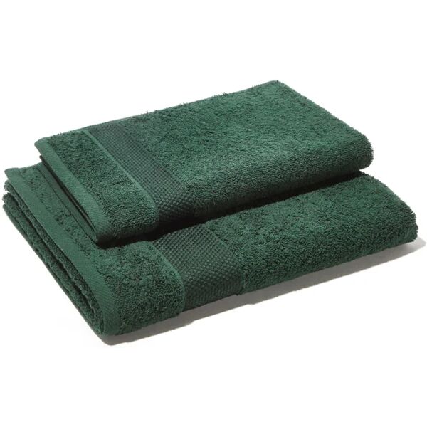 leroy merlin asciugamano cotone 100% verde 34 x 26.5 cm, made in italy, set di 2 pezzi