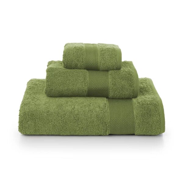 leroy merlin asciugamano cotone 100% verde 34 x 26.5 cm, made in italy, set di 3 pezzi