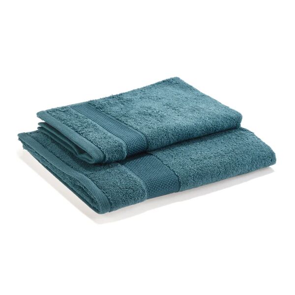 leroy merlin asciugamano cotone 100% blu 34 x 36.5 cm, made in italy, set di 2 pezzi