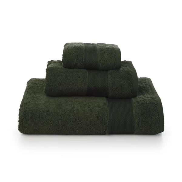 leroy merlin asciugamano cotone 100% verde 38 x 29 cm, made in italy, set di 3 pezzi