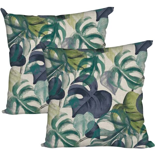 leroy merlin set 2 cuscini tropical blu 50 x 50 cm