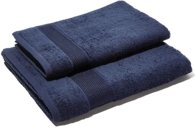 leroy merlin asciugamano cotone 100% blu 34 x 26.5 cm, made in italy, set di 2 pezzi