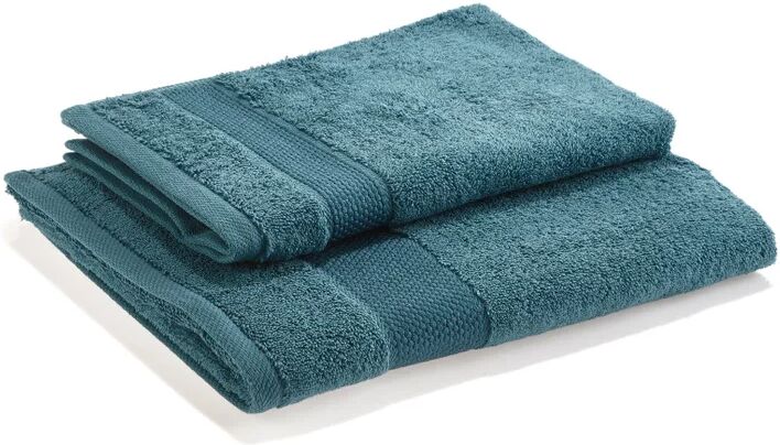 leroy merlin asciugamano cotone 100% blu 34 x 36.5 cm, made in italy, set di 2 pezzi