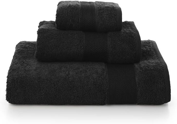 leroy merlin asciugamano cotone 100% nero 38 x 29 cm, made in italy, set di 3 pezzi