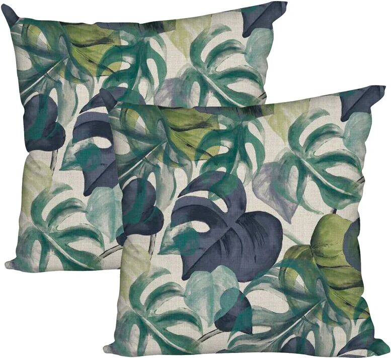 leroy merlin set 2 cuscini tropical blu 50 x 50 cm