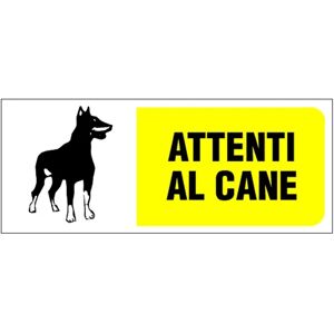 LETTERFIX Cartello segnaletico Attenti al cane pvc x 14 cm