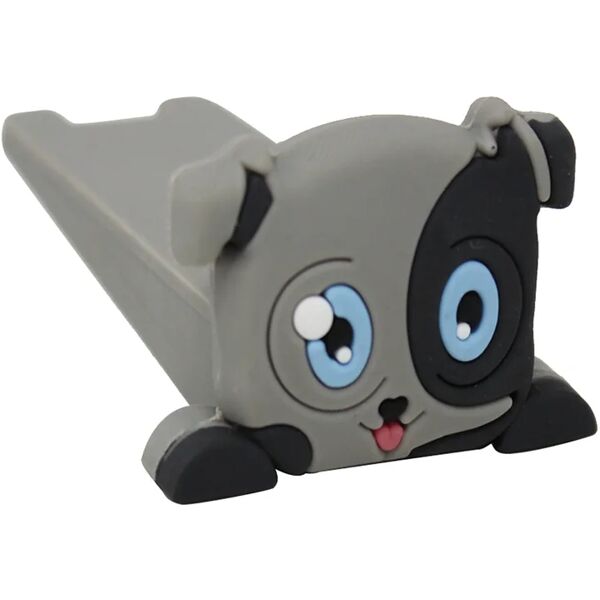 leroy merlin fermaporta cane in silicone grigio nero opaco l 4.5 x h 3 cm