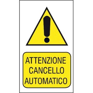 LETTERFIX Cartello segnaletico Attenzione cancello automatico pvc 20 x 30 cm