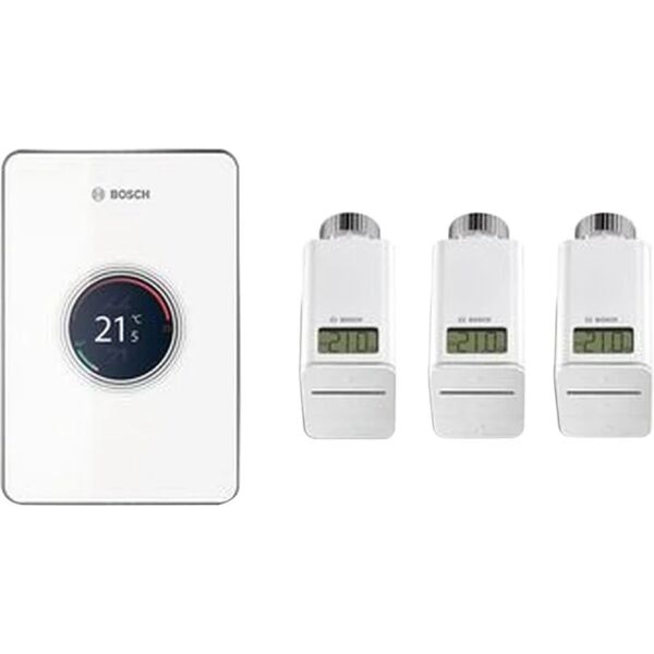 bosch kit termostato  easy wi-fi con 3 testine bianco