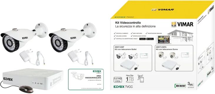 elvox vimar kit di videosorveglianza filare  436fa