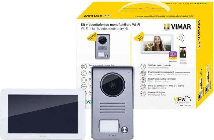 elvox vimar videocitofono wireless connesso  kit video 7in ts wifi 1f alim. din 2 fili