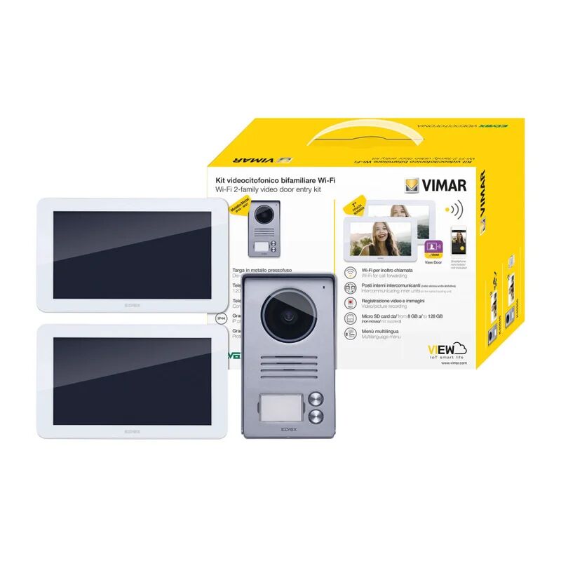 elvox vimar videocitofono wireless connesso  kit video 7in ts wifi 2f alim. din 2 fili