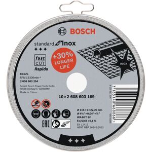 Bosch Disco da taglio continuo  BOX10 Ø115X22.23XSp1 mm, 10 pezzi