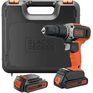 Black & Decker Trapano a percussione a batteria  BCD003C2K 18 V, 1.5 Ah, 2 batterie con valigetta