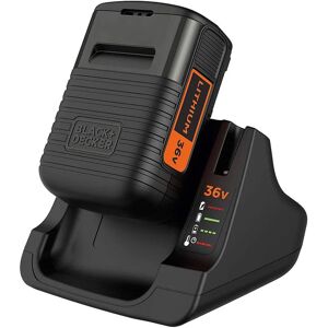 Black & Decker Kit Batteria al Litio e Caricabatterie Compatibile con prodotti BLACK+DECKER a batteria 36V, BDC2A36-QW