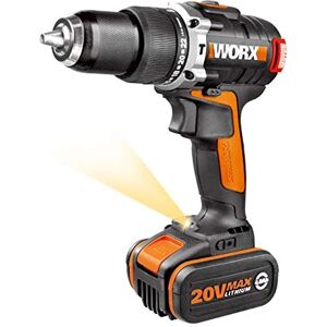 HQ PROFILINE Worx WX373.1 Trapano Avvitatore con Percussione, Motore Brushless a Batteria 20Â V/ MAX 2.0 Ah Li-ion, Power Share 20Â V