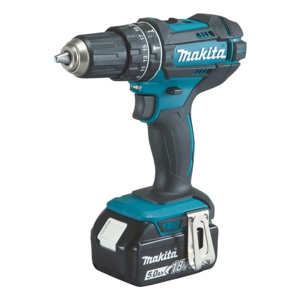 makita trapano avvitatore a batteria  dhp482rtj 18 v, 5 ah, 2 batterie con valigetta