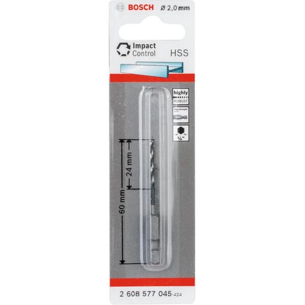 bosch punta per metallo codolo esagonale1/4  l 60 mm Ø 3 mm